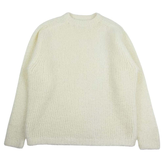 MINEDENIM マインデニム 23SS 2310-6001-01-022 Moleyarn Knit Mockneck Big Pullover ウール縮絨 ウォッシュド加工 フランスメリノウール モールヤーン モックネック ビッグ プルオーバ― ニット ホワイト系 2【美品】【中古】