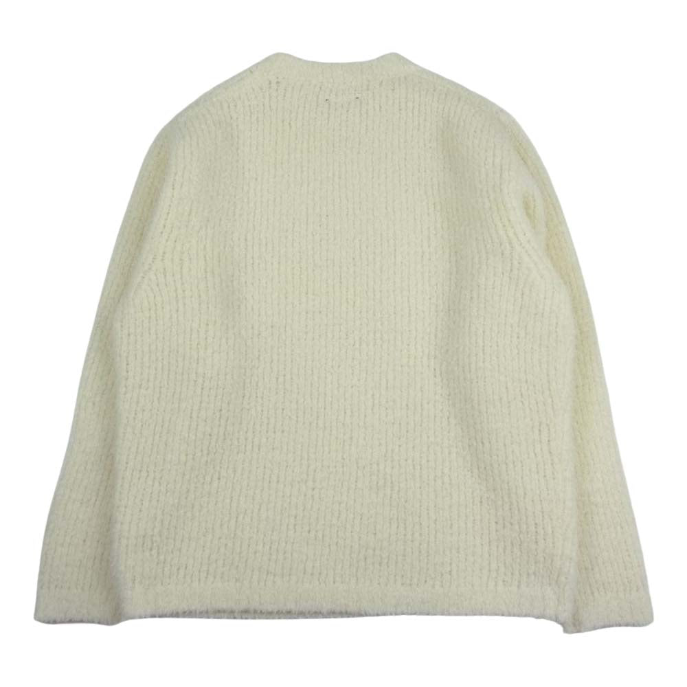 MINEDENIM マインデニム 23SS 2310-6001-01-022 Moleyarn Knit Mockneck Big Pullover ウール縮絨 ウォッシュド加工 フランスメリノウール モールヤーン モックネック ビッグ プルオーバ― ニット ホワイト系 2【美品】【中古】