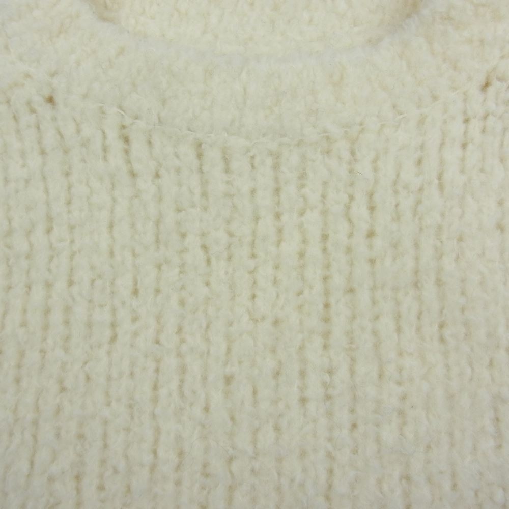 MINEDENIM マインデニム 23SS 2310-6001-01-022 Moleyarn Knit Mockneck Big Pullover ウール縮絨 ウォッシュド加工 フランスメリノウール モールヤーン モックネック ビッグ プルオーバ― ニット ホワイト系 2【美品】【中古】