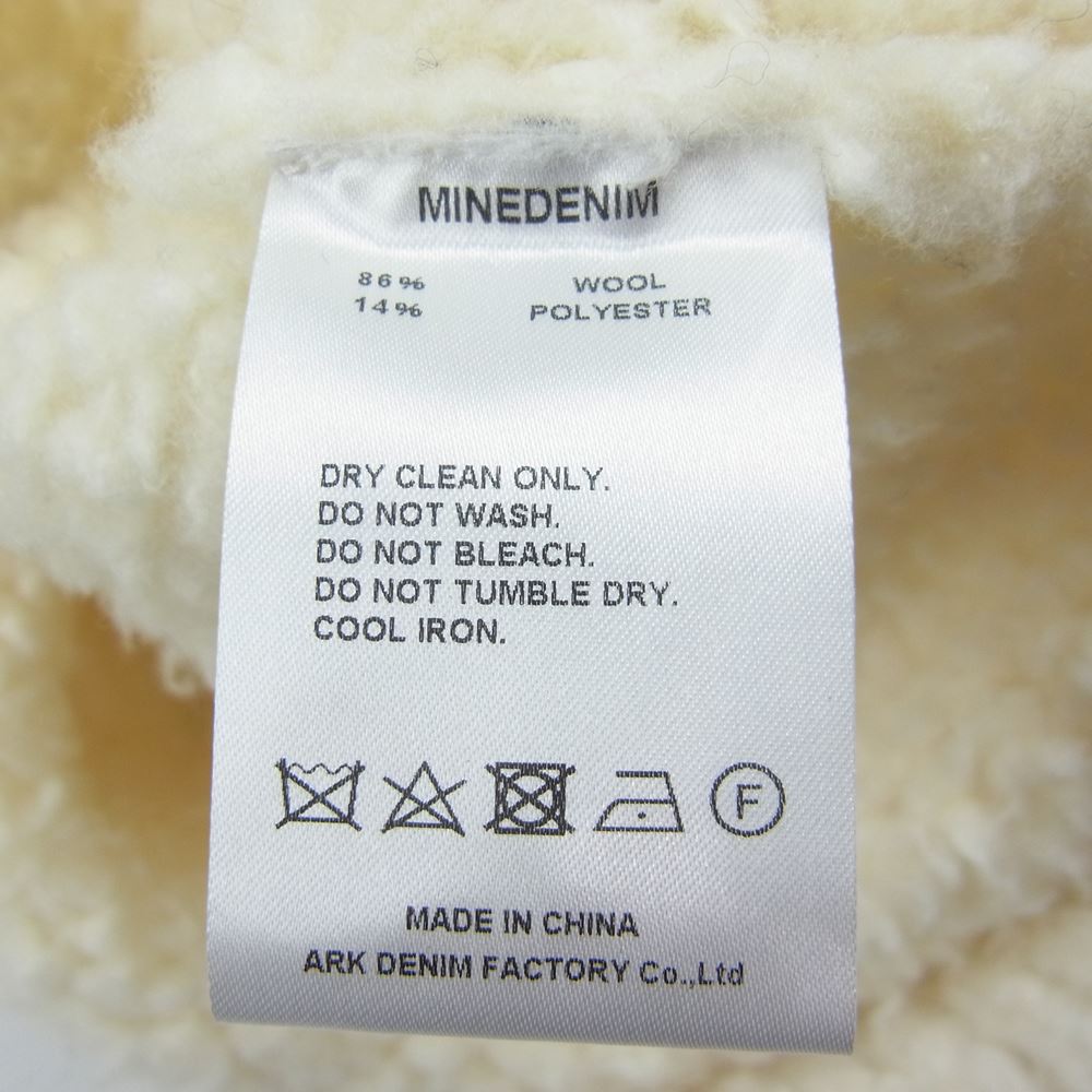 MINEDENIM マインデニム 23SS 2310-6001-01-022 Moleyarn Knit Mockneck Big Pullover ウール縮絨 ウォッシュド加工 フランスメリノウール モールヤーン モックネック ビッグ プルオーバ― ニット ホワイト系 2【美品】【中古】