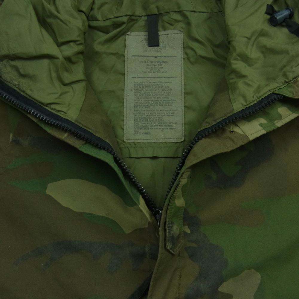 米軍 DLA100-91-C-4232 ヴィンテージ 90s 91年製 ECWCS ゴアテックス パーカー ウッドランドカモ ミリタリー ジャケット カーキ系 S SMALL REGLAR【中古】