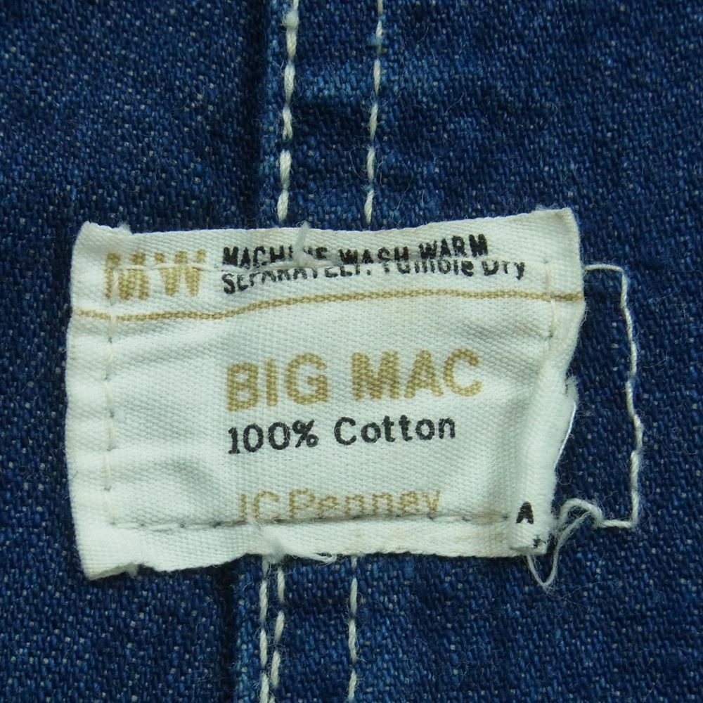 BIG MAC ビッグマック ヴィンテージ 70s デニム オーバーオール パンツ コットン インディゴブルー系【中古】