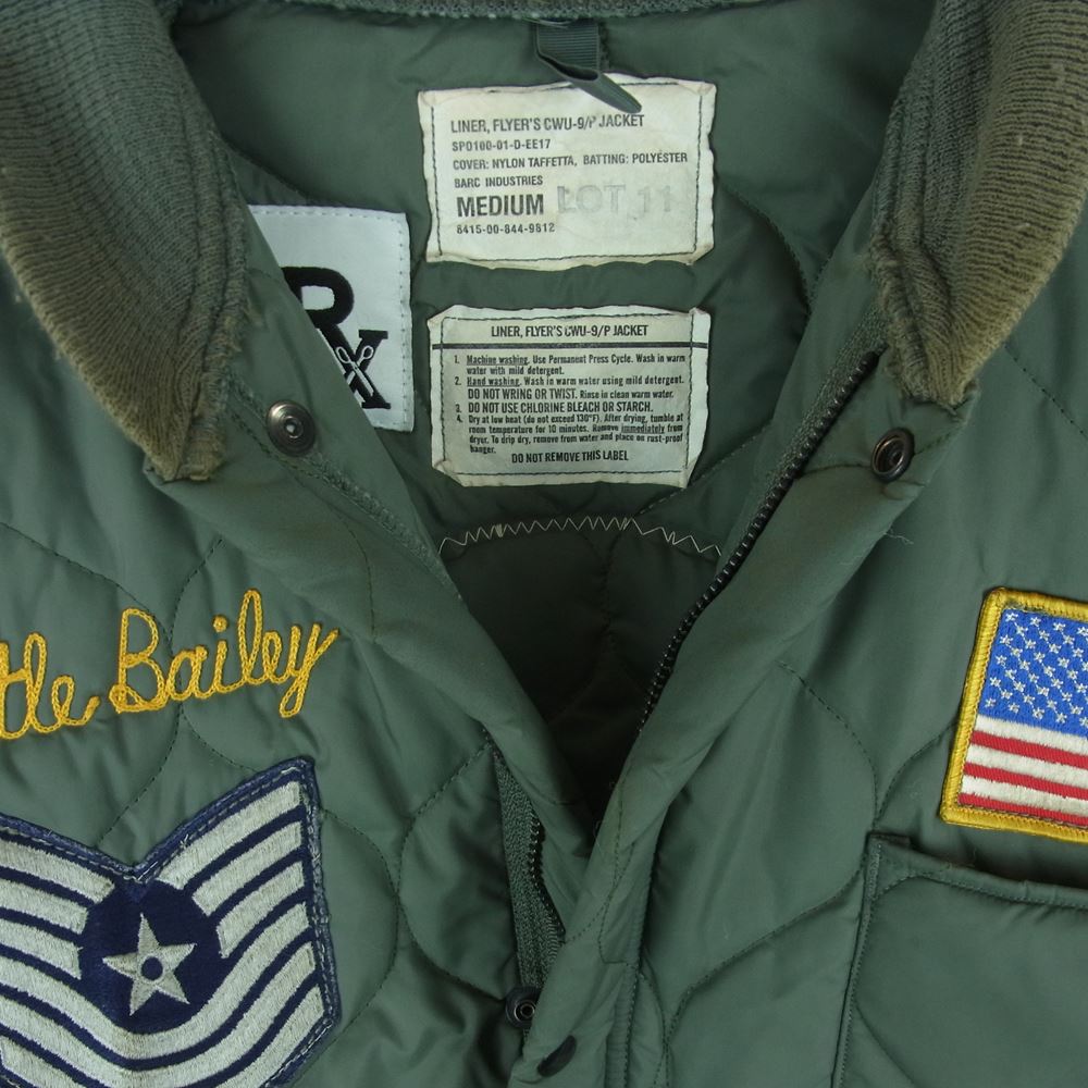 ドクター ロマネリ リメイク キルト CWU-9/P ミリタリー ジャケット アメリカ製 カーキ系 M L【中古】
