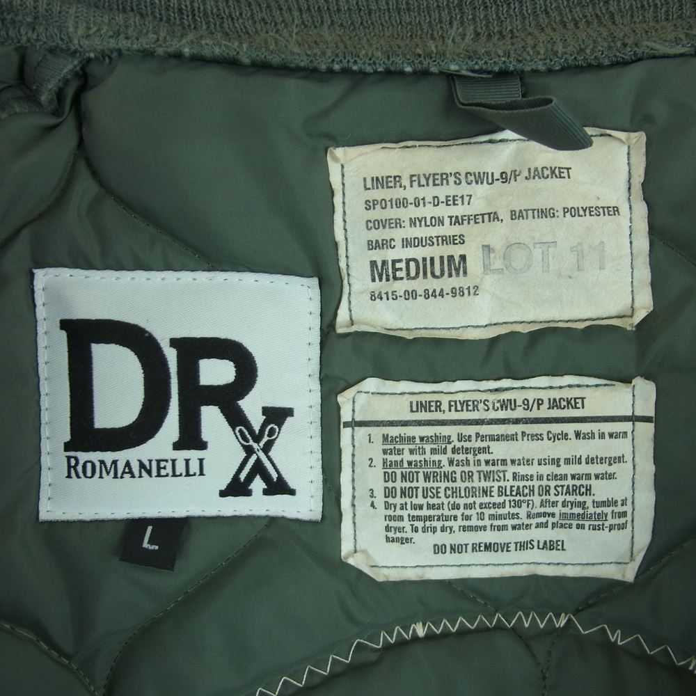 ドクター ロマネリ リメイク キルト CWU-9/P ミリタリー ジャケット アメリカ製 カーキ系 M L【中古】