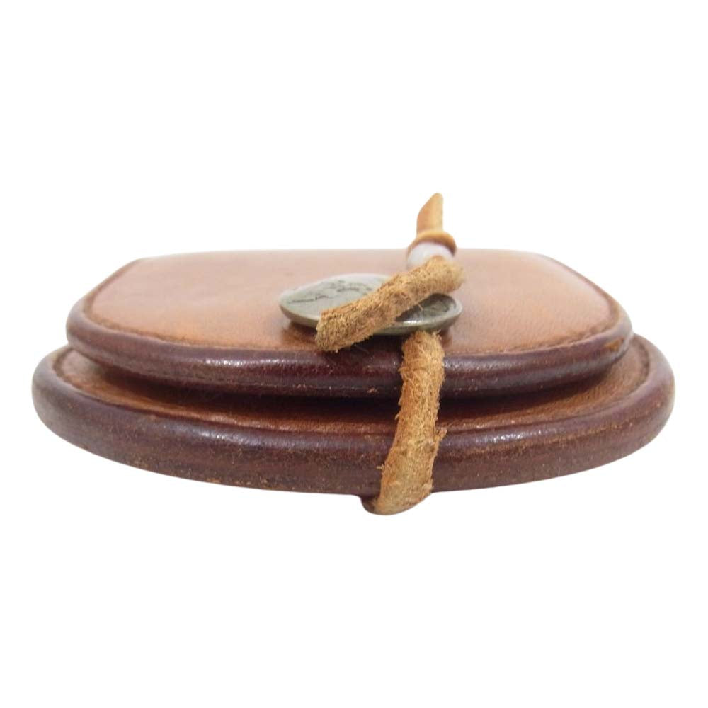 goro's ゴローズ サドル レザー コンチョ付き 丸型 コインケース 小銭入れ ブラウン系【中古】