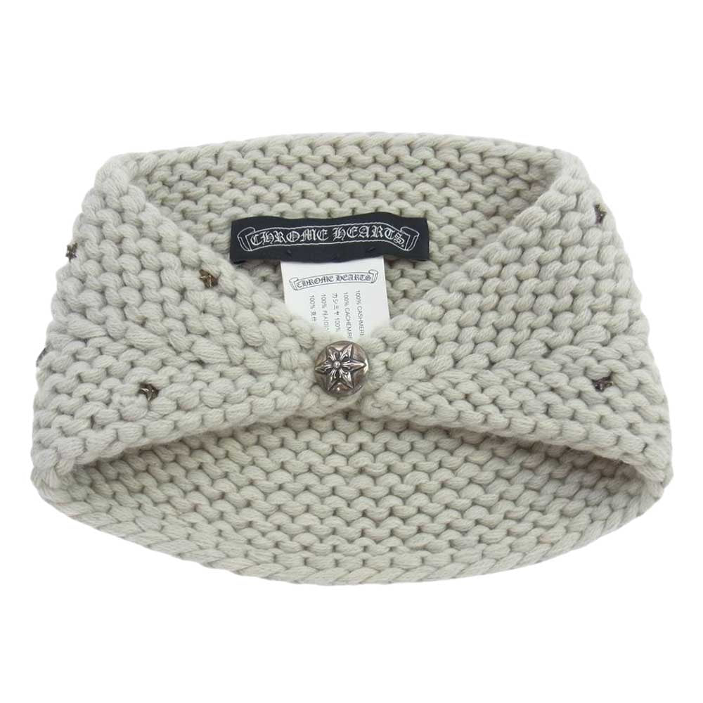 CHROME HEARTS クロムハーツ（原本無） スターボタン カシミヤ ニット ヘアバンド グレー系【中古】
