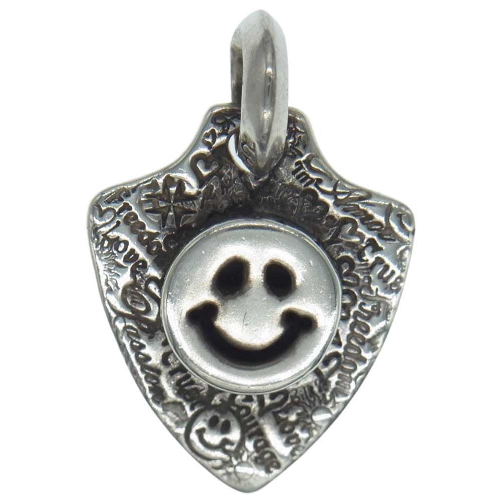 BILL WALL LEATHER ビルウォールレザー ギャランティ付属 Graffiti Shield Happy Face Dog Tag グラフィティシールド ハッピー フェイス ドッグタグ ペンダントトップ シルバー系【中古】
