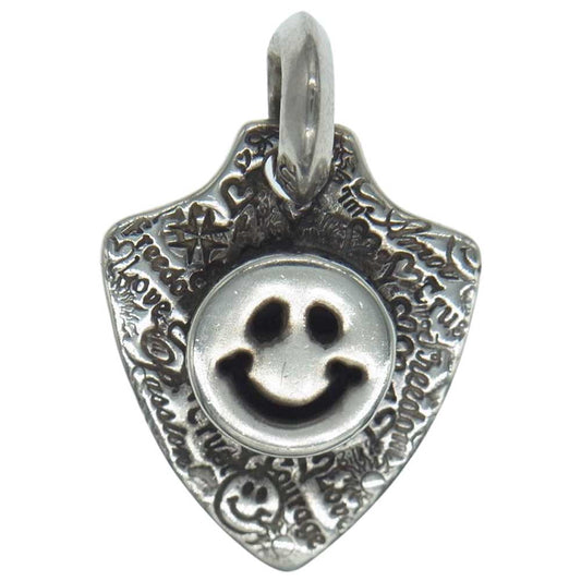 BILL WALL LEATHER ビルウォールレザー ギャランティ付属 Graffiti Shield Happy Face Dog Tag グラフィティシールド ハッピー フェイス ドッグタグ ペンダントトップ シルバー系【中古】