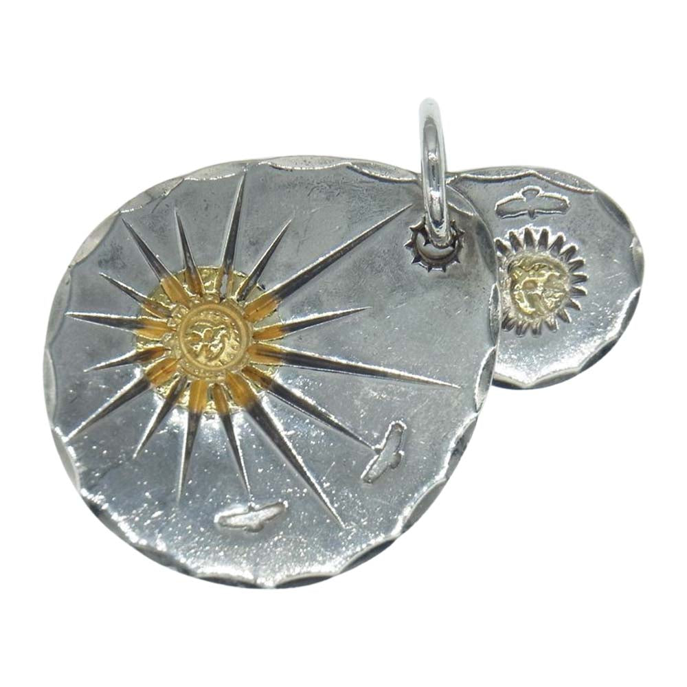 WINGROCK ウィングロック K18 金メタル付き タタキ 2連 ネックレス シルバー系【中古】