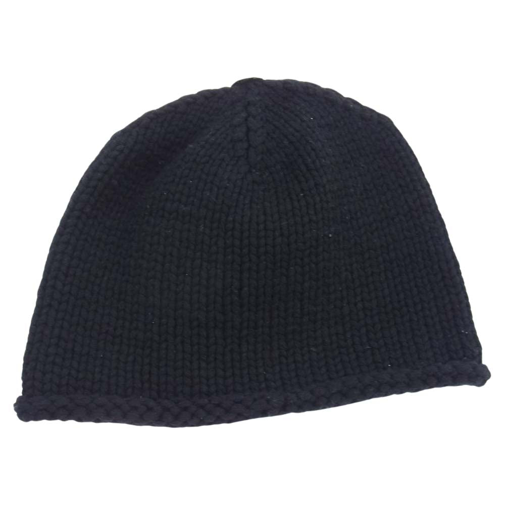 CHROME HEARTS クロムハーツ（原本無） BEANIE CASH レザー クロスパッチ カシミヤ クロスボール ビーニー ニット帽 ブラック系【中古】