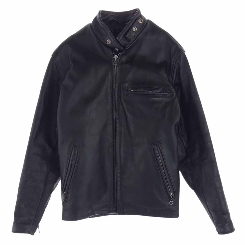 schott ショット 641 シングル ライナー ライダース レザー ジャケット ブラック系 36【中古】