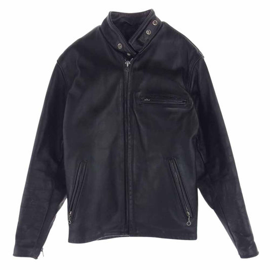 schott ショット 641 シングル ライナー ライダース レザー ジャケット ブラック系 36【中古】