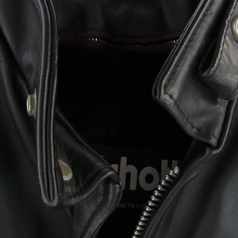 schott ショット 641 シングル ライナー ライダース レザー ジャケット ブラック系 36【中古】