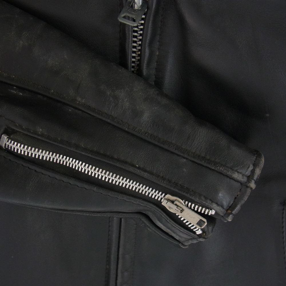 schott ショット 641 シングル ライナー ライダース レザー ジャケット ブラック系 36【中古】