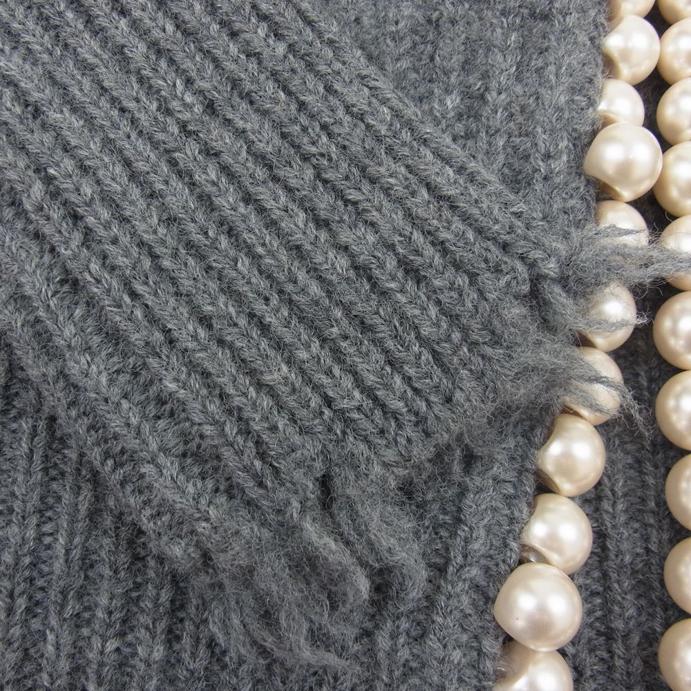 MADISON BLUE マディソンブルー MB224-8012 PEARL DAMAGE CD BRITISH WOOL パール ダメージ ブリティッシュ ウール 羽織り カーディガン グレー系 XS【美品】【中古】