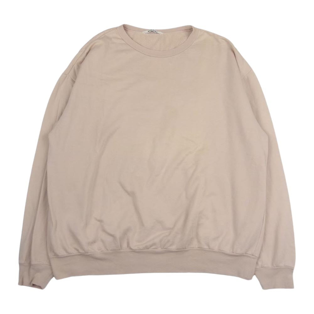 AURALEE オーラリー 20AW A20AP02NU ELASTIC HIGH GAUGE SWEAT P/O エラスティック プルオーバ― 長袖 スウェット ピンクベージュ系 5【中古】