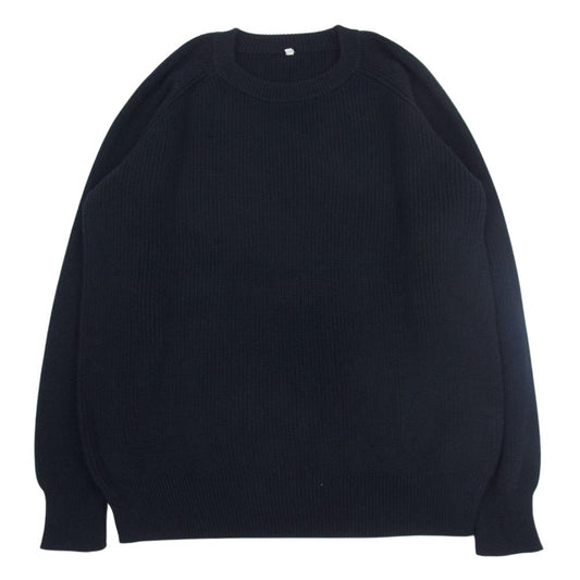ヨーコサカモト オーガニックコットン クルーネック リブ 長袖 ニット ネイビー系 L【中古】
