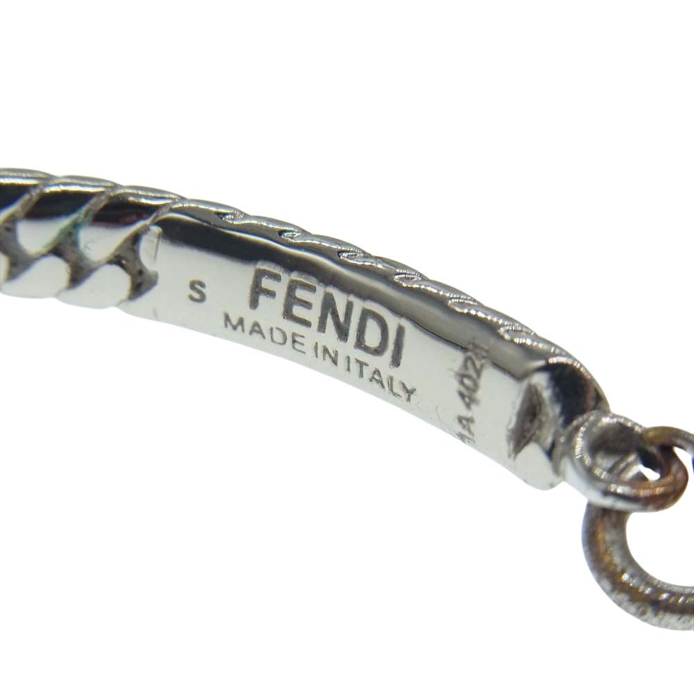 FENDI フェンディ 8AG987 B08 BANGLE BAGUETTE バングル バゲット ブレスレット ズッカロゴ シルバー系 S【中古】