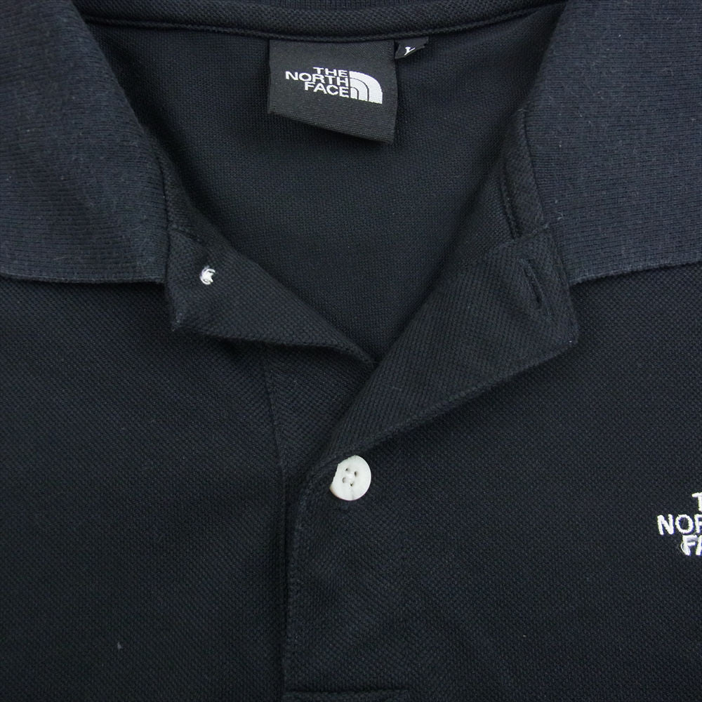 THE NORTH FACE ノースフェイス NT21436 ロゴ刺繍 半袖 ポロシャツ ブラック ブラック系 L【中古】