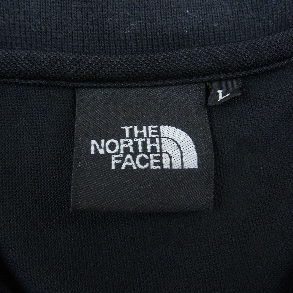 THE NORTH FACE ノースフェイス NT21436 ロゴ刺繍 半袖 ポロシャツ ブラック ブラック系 L【中古】