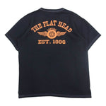 THE FLAT HEAD ザフラットヘッド バックロゴプリント クルーネック 半袖 Tシャツ ブラック系 40【中古】