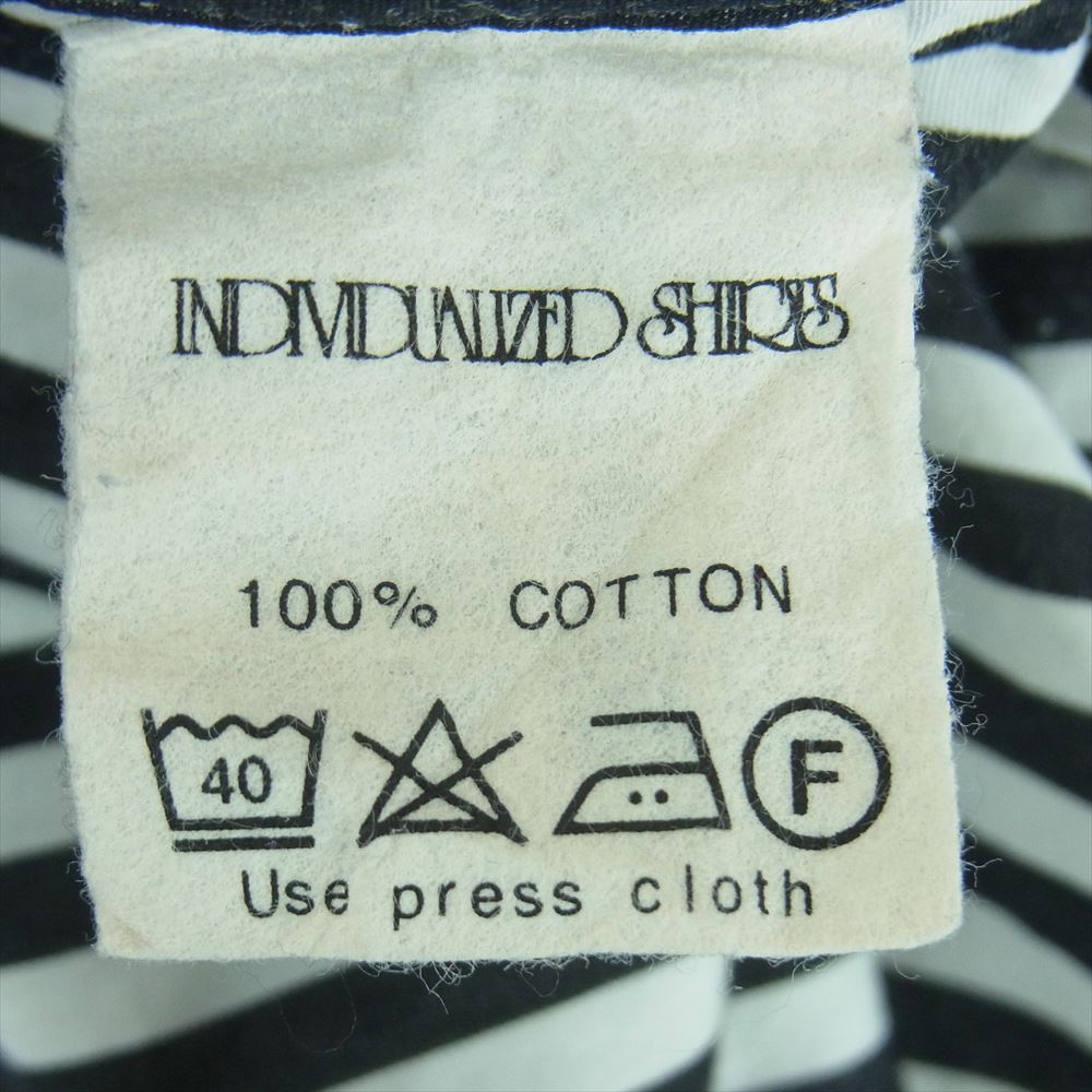 INDIVIDUALIZED SHIRTS インディビジュアライズドシャツ ストライプ ドレスシャツ 長袖 シャツ ブラック系 ホワイト系 L【中古】
