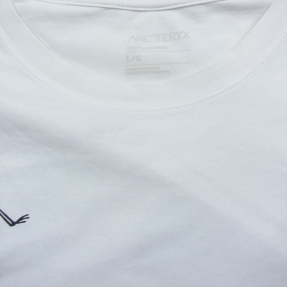 ARC'TERYX アークテリクス 30379 ロゴプリント スプリット クルーネック 半袖 Tシャツ カットソー ホワイト系 L/G【中古】