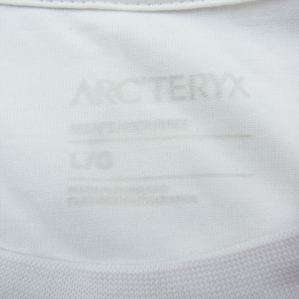 ARC'TERYX アークテリクス 30379 ロゴプリント スプリット クルーネック 半袖 Tシャツ カットソー ホワイト系 L/G【中古】