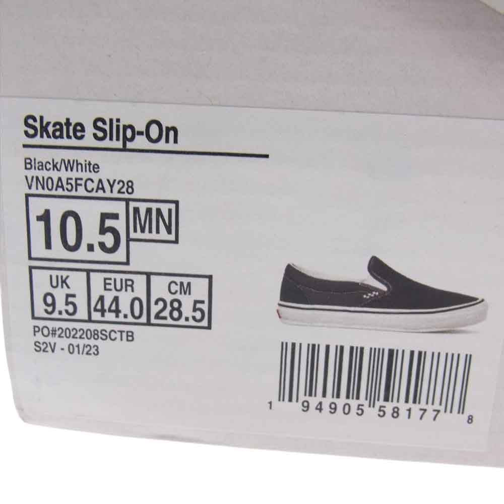 VANS バンズ VN0A5FCAY28 SKATE SLIP-ON スケート スリッポン ローカット シューズ スニーカー ブラック系 28.5cm【新古品】【未使用】【中古】