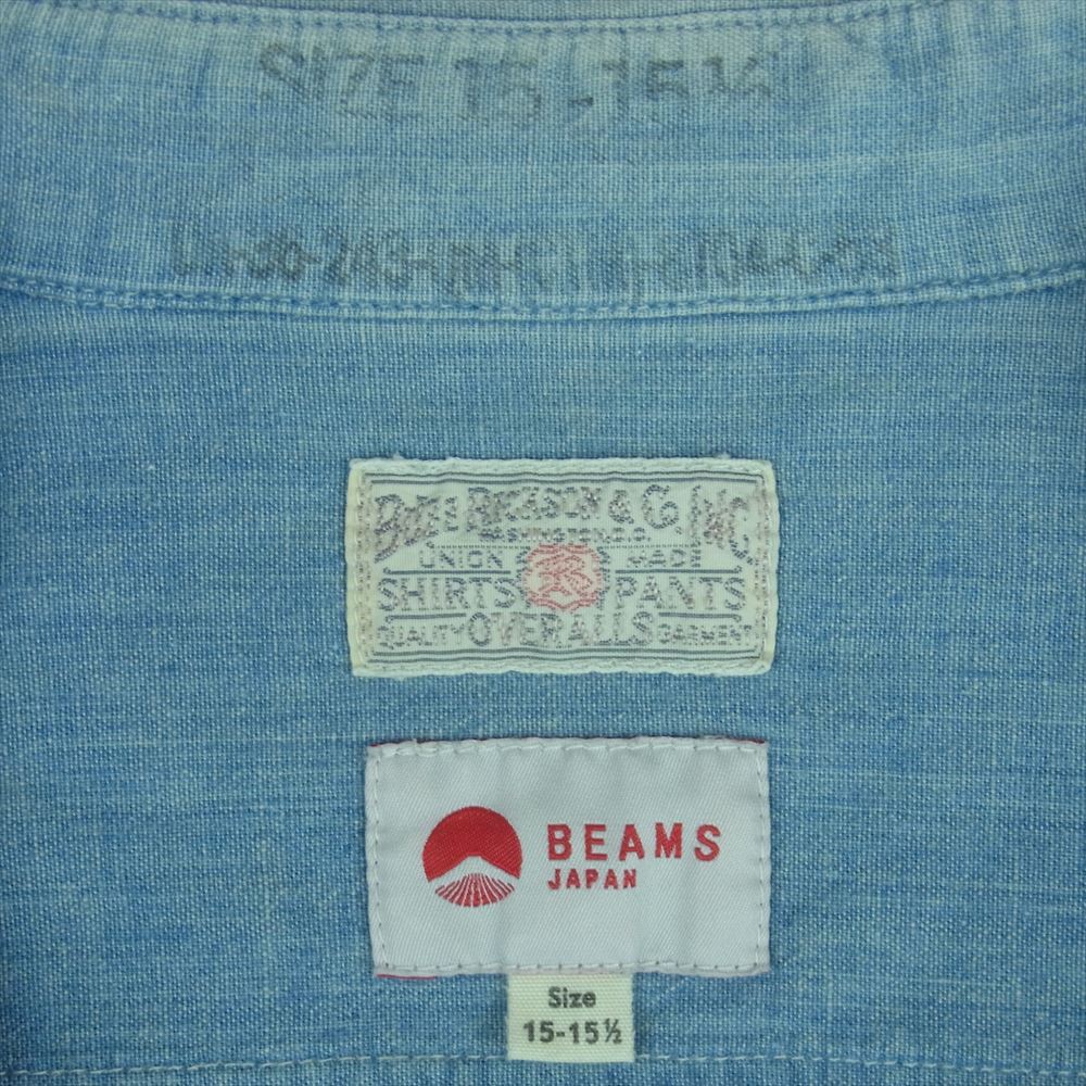 Buzz Rickson's バズリクソンズ BEAMS ビームス別注 オーバーサイズ デニム シャンブレー 長袖 シャツ インディゴブルー系 15 - 15.5【中古】