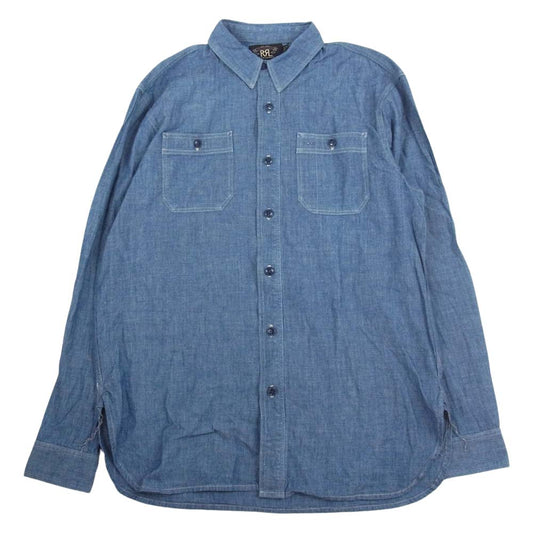 RRL ダブルアールエル デニム シャンブレー 長袖 シャツ ブルー系 M【中古】
