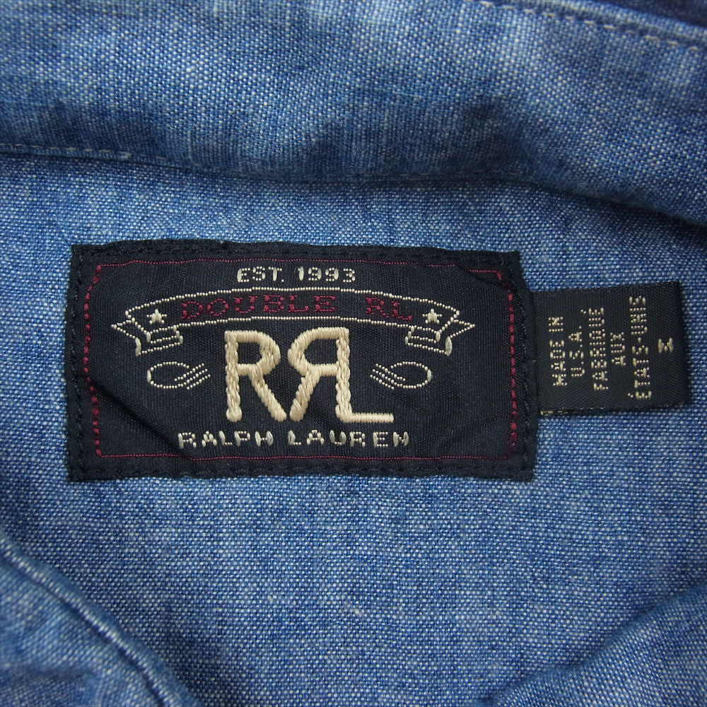 RRL ダブルアールエル デニム シャンブレー 長袖 シャツ ブルー系 M【中古】