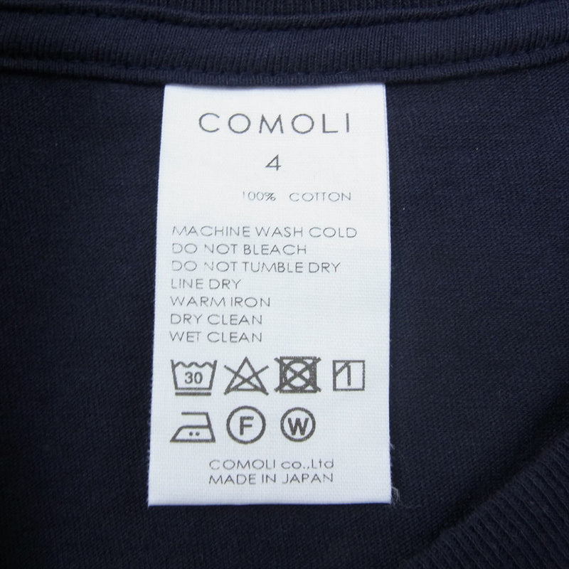 COMOLI コモリ 23SS X01-05015 SURPLUS サープラス 半袖 Tシャツ ネイビー ネイビー系 4【新古品】【未使用】【中古】