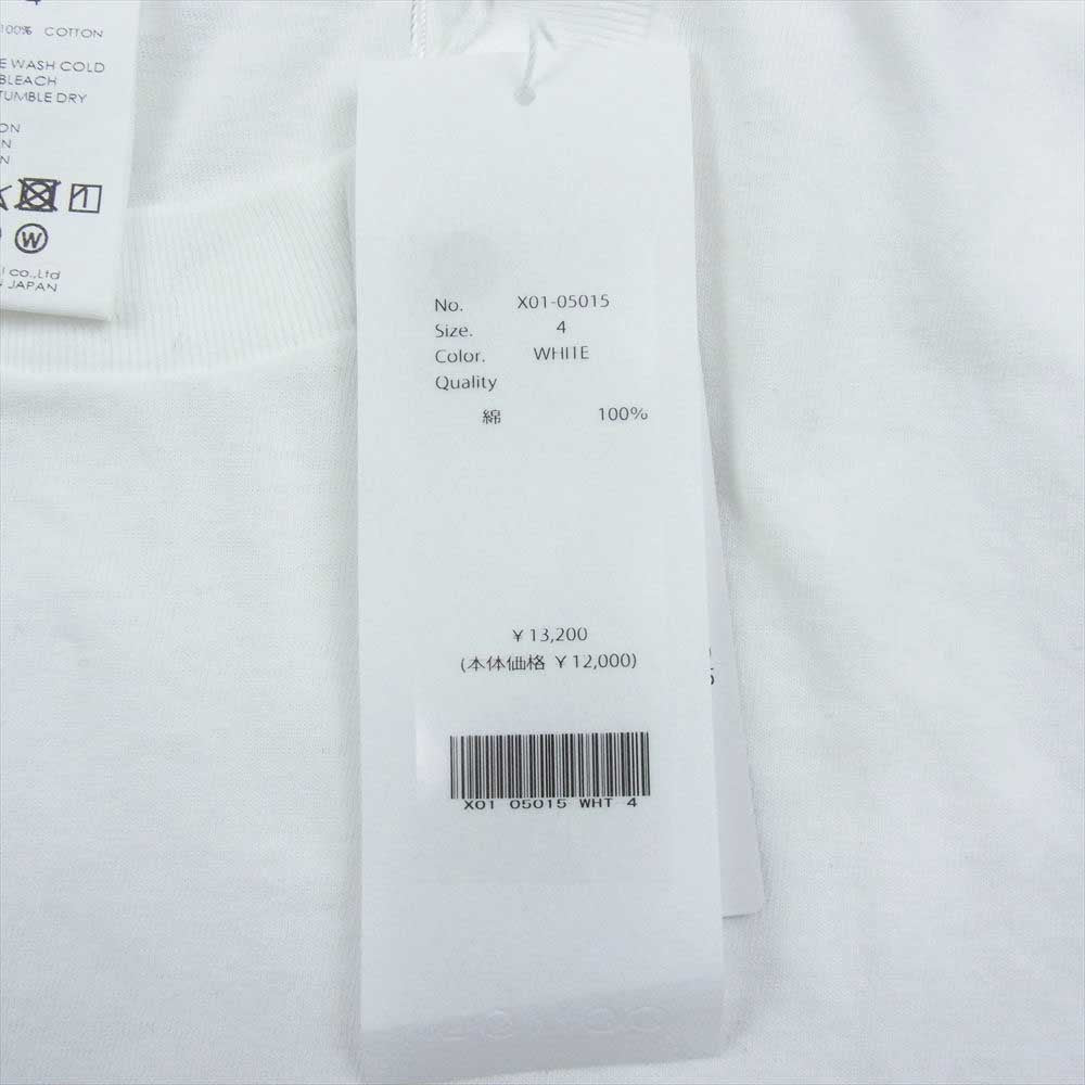 COMOLI コモリ 23SS X01-05015 SURPLUS サープラス 半袖 Tシャツ ホワイト ホワイト系 4【新古品】【未使用】【中古】