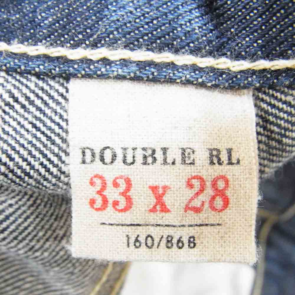 RRL ダブルアールエル 国内正規品 USA製 5P 5ポケット ハラコパッチ ストレート デニムパンツ ジーンズ インディゴブルー系 33【中古】