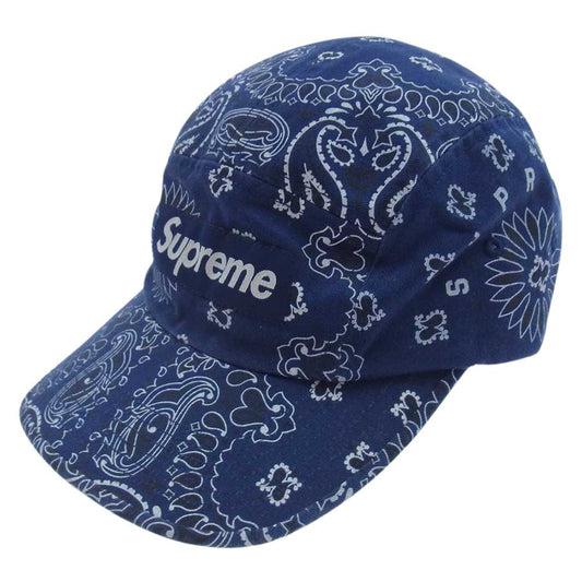 Supreme シュプリーム 21SS Bandana Camp Cap バンダナ ペイズリー柄 キャンプ キャップ 帽子 ブルー系【中古】