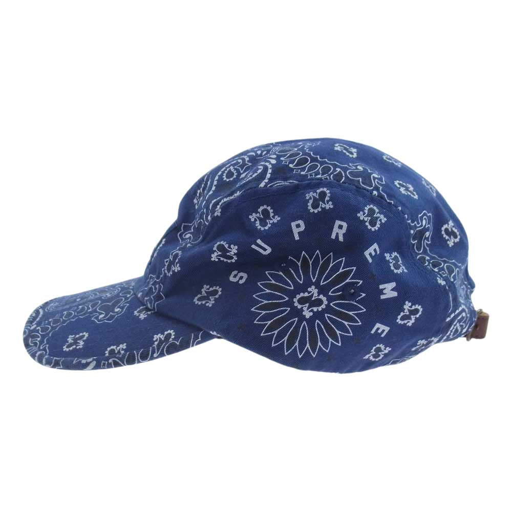 Supreme シュプリーム 21SS Bandana Camp Cap バンダナ ペイズリー柄 キャンプ キャップ 帽子 ブルー系【中古】