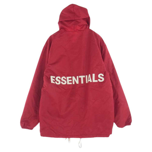 FEAR OF GOD フィアオブゴッド ESSENTIALS エッセンシャルズ FOG NYLON HOODIE JACKET フード コーチジャケット レッド系 L【新古品】【未使用】【中古】