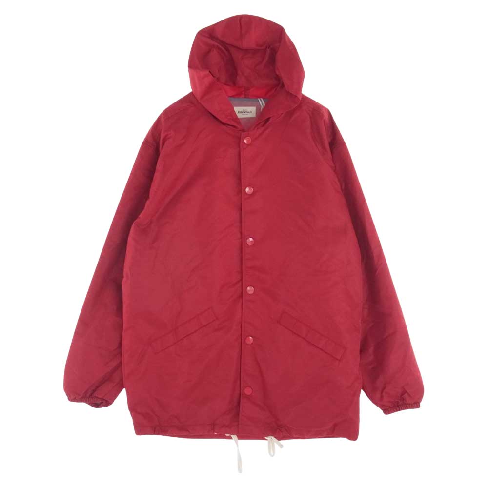 FEAR OF GOD フィアオブゴッド ESSENTIALS エッセンシャルズ FOG NYLON HOODIE JACKET フード コーチジャケット レッド系 L【新古品】【未使用】【中古】