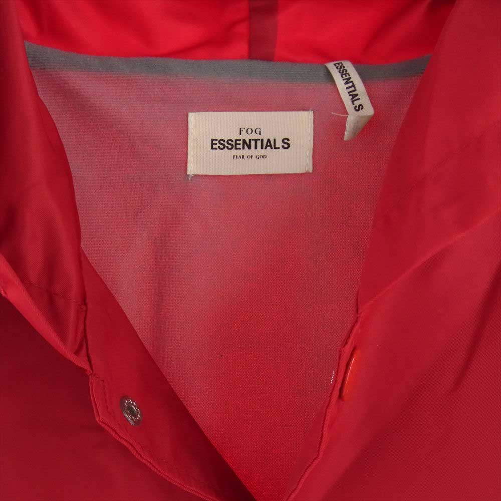 FEAR OF GOD フィアオブゴッド ESSENTIALS エッセンシャルズ FOG NYLON HOODIE JACKET フード コーチジャケット レッド系 L【新古品】【未使用】【中古】
