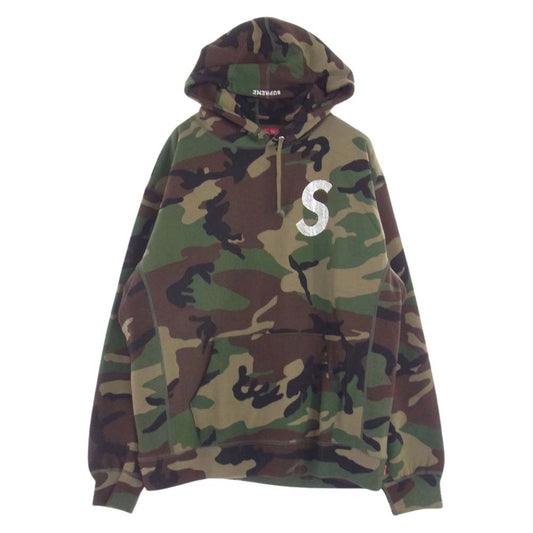 Supreme シュプリーム 21SS Swarovski S Logo Hooded Sweatshirt Camo スワロフスキー Sロゴ フーデッド スウェット パーカー カモフラ マルチカラー系 XL【美品】【中古】