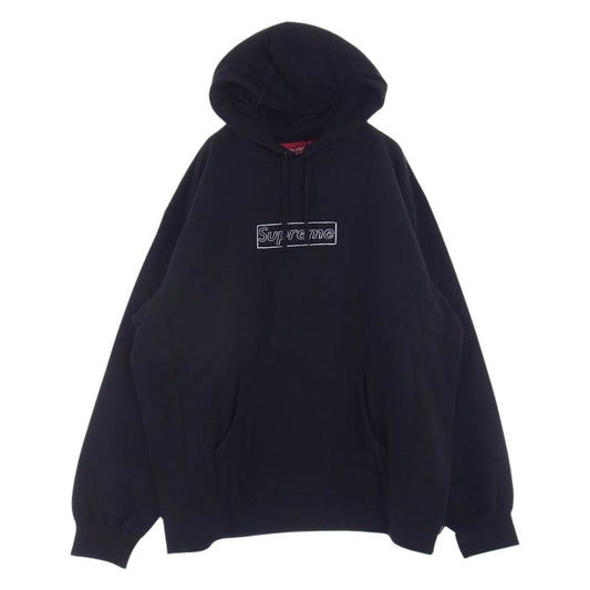 Supreme シュプリーム 21SS KAWS Chalk Logo Hooded Sweatshirt Black カウズ チョークロゴ フーデッド スウェット パーカー ブラック系 XL【新古品】【未使用】【中古】