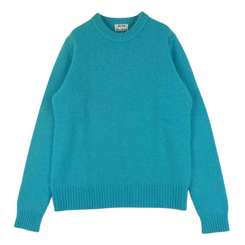 ACNE STUDIOS アクネストゥディオズ 29G173 ラムウール クルーネック ニット セーター 中国製 ライトブルー系 XS【中古】