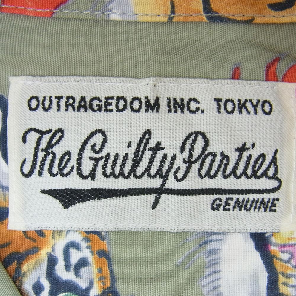 WACKO MARIA ワコマリア TIM LEHI ティムリーハイ HAWAIIAN SHIRT 虎 タイガー 総柄 ハワイアンシャツ アロハシャツ グリーン系 XS【中古】