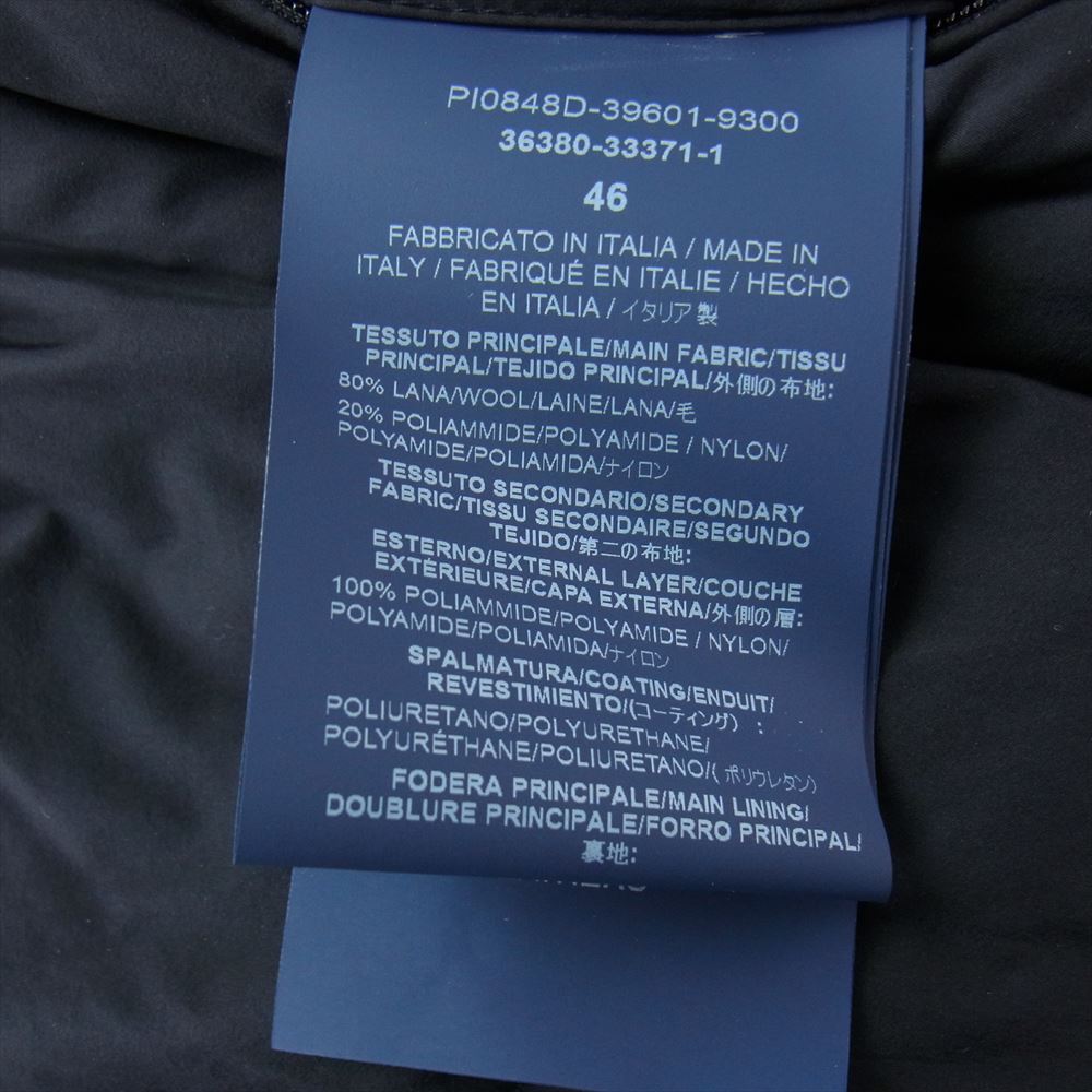 Herno ヘルノ PI0848D-39601-9300 イタリア製 着脱可能フード付き ウール ナイロン 切替 ロング ダウン ジャケット ブラック系 46【美品】【中古】
