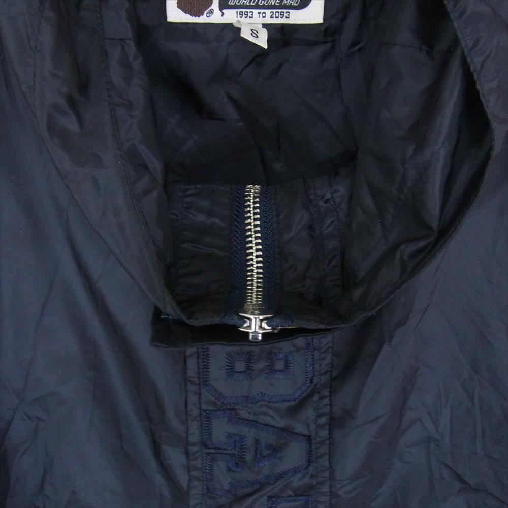 A BATHING APE アベイシングエイプ 001LJ0801005X センターロゴ ナイロン ジャケット ネイビー系 S【中古】