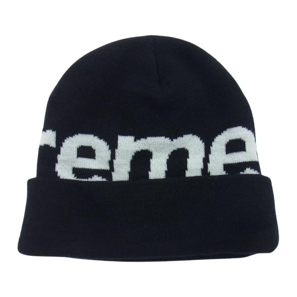 Supreme シュプリーム Big Logo Beanie ビッグ ロゴ ビーニー ニットキャップ 帽子 ブラック系【中古】
