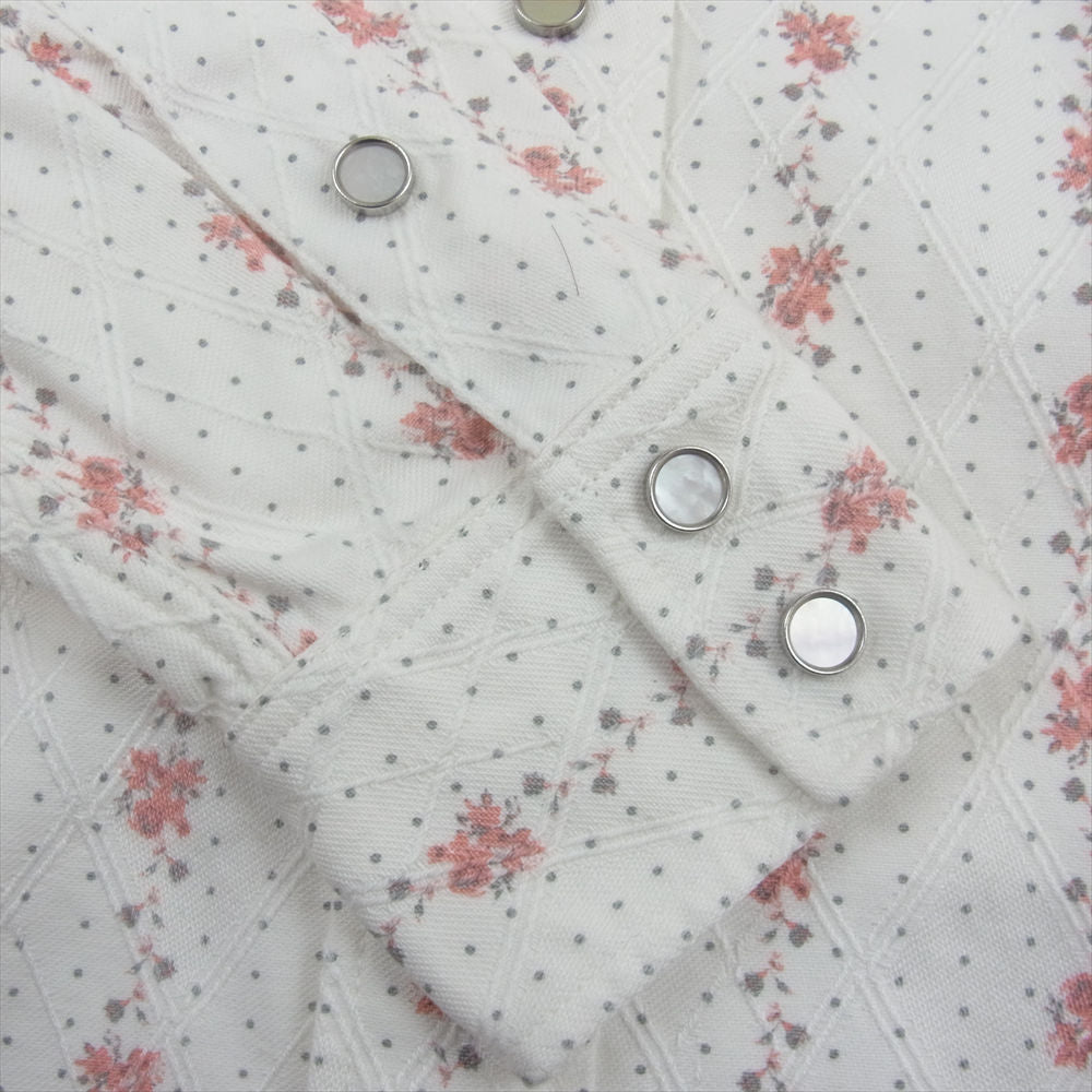 R.J.B アールジェイビー 総花柄 ウエスタン 長袖 シャツ ホワイト オフホワイト系 36【新古品】【未使用】【中古】