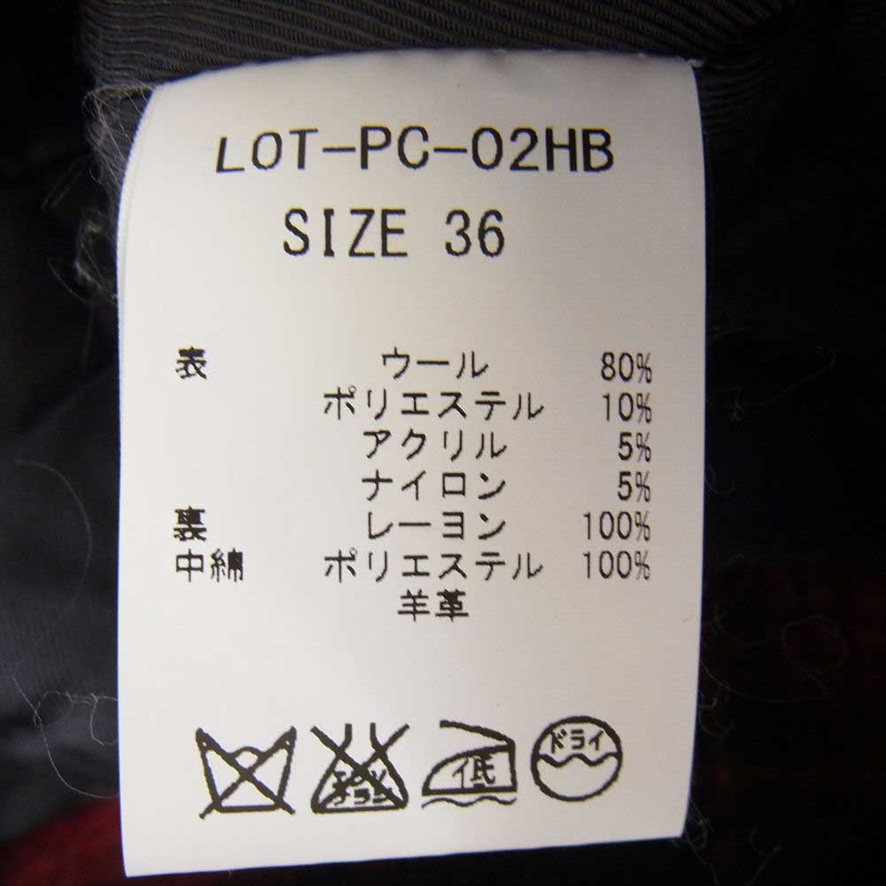 THE FLAT HEAD ザフラットヘッド HARDBIRD ウール ダブル ジャケット レッド系 ブラック系 36【美品】【中古】