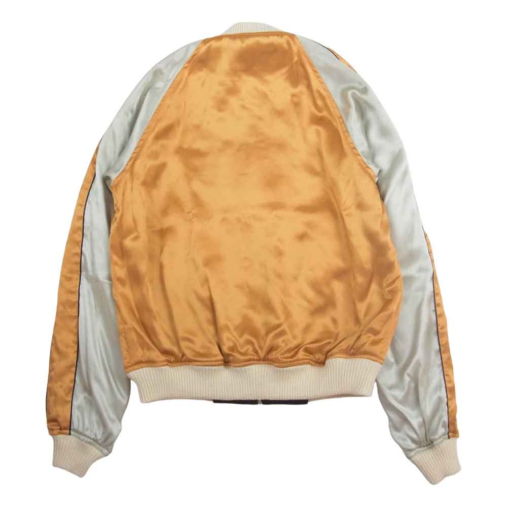 THE FLAT HEAD ザフラットヘッド 鷹虎 サテン×サテン リバーシブル スカジャン サテン ジャンパー ジャケット グリーン系【美品】【中古】